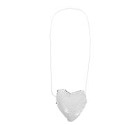 MUCKLILY Sequin Lanyard Bag Mini Heart Shaped Purse Cute Cartoon Chest Bag for Toddlers Party Occasions Sparkly Clutch Purse Rhinestone Detailing for Little Girls Everyday Use