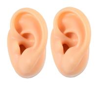 MUCKLILY Silicone Ear Model Piercing Practice Body Part 2pcs Left Ear Display Prop for Jewelry Training