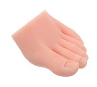 MUCKLILY Silicone Manicure Practice Foot Model for Nails Art Training Soft Realistic Fake Left Foot Reusable Toes for Pedicure Skills