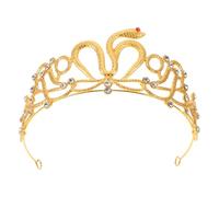 MUCKLILY Snake Crown Bridal Wedding Headpiece Rhinestone Gold Crown for Bride Snake Headpiece Wedding Party Headwear Hair Accessories