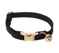 MUCKLILY soft cat collar Velvet Adjustable Bell Collar for small pets indoors with golden buckle and protective fit