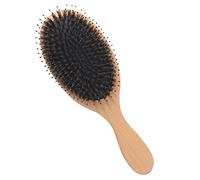 MUCKLILY Solid Wood Comb Boar Bristle Hair Brush for Women Styling Massage Portable Reusable Use Curly Hair