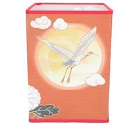 MUCKLILY Square Chinese Style Hanging Lamp Cover Bedside Lampshade for Desk Lamp Bedroom Decor Break-Resistant Light Accessory with Crane Pattern Independent Packaging