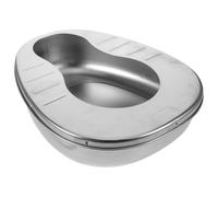 MUCKLILY Stainless Steel Bedpan for Bedridden Patients with Handle, Comfortable Adult Bed Potties for Elderly Men and Women, Portable Medical Urinal for Home Nursing and Travel Use