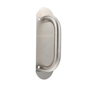 MUCKLILY Stainless Steel Door Pull Handle Plate for Fire and Escape Doors, Silver Oval Shape, Resistant to Rust and Fading, Suitable for Office and Restaurant Use