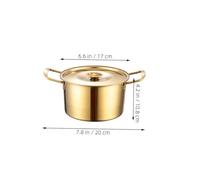 MUCKLILY Stainless Steel Korean Noodle Pot with Lid Double Handles Cooking Pot for Instant Noodles Ramen Soup Multi-Functional Stockpot for Kitchen