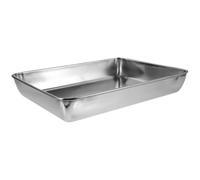 MUCKLILY Stainless Steel Pigeon Bath Tub Metal Bathtub Deep Design Prevents Water Splashing Smooth Edges Simple Shape Silver Bird Cage Bathing Tub for Small Pets Parrot Pigeons