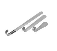 MUCKLILY Stainless Steel Shoehorn Shoe Lifter Tool Anti-rust Bent Handle 14.5cm 30cm 42cm Silver for Casual Shoes the Disabled the Old