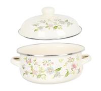 MUCKLILY Thickened Enamel Stock Pot with Flat Bottom and Dual Handles Binaural Soup Pot for Household Cooking for Use and Simple Delicious Meals