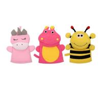 MUCKLILY Toddler Bath Gloves Baby Bath Mitts 3pcs Cartoon Animal Design Soft Sponge Exfoliating Shower Gloves Comfortable Kids Bathing Accessories for Daily Use Random Style