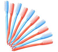 MUCKLILY Toothbrush with Large Head Extra Hard 10pcs for Adults and Fine Bristles, Portable Plastic Travel Adult Toothbrushes for Teeth Cleaning the Color at Home