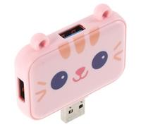 MUCKLILY Usb-c Hub USB 3.0 Multiport Adapter for Laptop with 4 USB Ports, Pink Type-c Docking Station for Computer Connections and Data Transfer, Compatible with Macbook and PC Devices