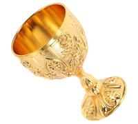 MUCKLILY Vintage Brass Chalice Goblet Cup Golden Medieval Style Whiskey Glasses for Home Bar Party Decoration