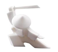 MUCKLILY Vintage Ceramic Samurai Incense Holder Burner with Stable Flat Base Unique Chinese Style Home Decor Ornament for Desktop Bedroom Office and Gift Use