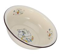 MUCKLILY Vintage Enamelware Dough Making Basin Old-Fashioned Kitchen Mixing Bowl Multifunctional Face Washing and Food Prep Home Supplies