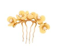 MUCKLILY Vintage Jade Flower Hair Comb Smooth Polished Edges Hairpin for Women Bridesmaids Wedding Party Elegant Floral Hair Accessories