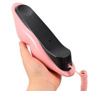 MUCKLILY Vintage Red Lip Corded Phone Voice Retro Telephone for Home Office Desk Decoration Lightweight Compact Design