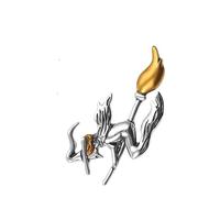 MUCKLILY Vintage Witch Riding Broom Brooch Pin Small Womens Chic Breastpin Accessory for Party Banquet Durable Costume Decoration Casual Style