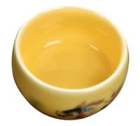MUCKLILY Vintage Yellow Ceramic Gongfu Teacup for Home Office Compact Chinese Tea Cup for Jasmine Green Oolong Tea Porcelain Teaware and Gift