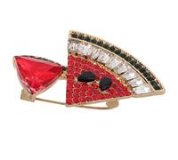 MUCKLILY Watermelon Rhinestone Brooch Pin Red Enamel Lapel Pin Summer Jewelry Accessory for Men and Women Suit Jacket Cardigan Decoration