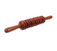 MUCKLILY Wooden Back Massager Roller with 6-Tooth Rosewood Wheels, Dual-Handle Body and Leg Massage Stick for Muscle Relief and Tummy Rolling, Portable Wooden Massage Tool for Home and