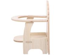 MUCKLILY Wooden Hamster High Chair Tray for Small Pets, Handmade Compact Hamster Feeding Chair and Home Decoration, Suitable for Ferret and Hedgehog Mini House Photography Prop