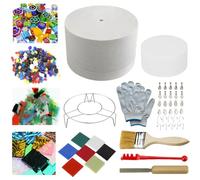 MUCOFEI 15-Piece Large Microwave Kiln Kit for Glass Fusing - Complete Set with Kiln Paper, COE90 Glass & DIY Jewellery Making Supplies for Beginners