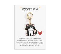 MUCOOS Black Cat Keyring, Cute Heart, Comes with Cardboard, Friendship Keychain, Birthday Gift for Cat Lovers, Cute and Fashionable Bag Decoration