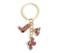 MUCOOS Brown Denim Key chain, Friendship Gift for Friends, Birthday, Thank You Gift, Cute Pony, Boot Pendant, Gift for Teachers and Colleagues