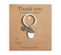 MUCOOS Cactus Keychain, With a Thoughtful Thank You Card, Cute Keyring, A Thoughtful Gift to Thank Social Workers, Colleagues, Teacher Gifts
