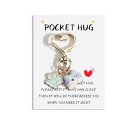 MUCOOS Cat Keychain, Heart Key Lock Chain, Comes with a Card, Cute, Gift for Pet Owners