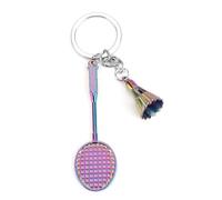 MUCOOS Colorful Badminton Keyring, Metal Keyring, Shiny Keychain, Sports Style Keychain, Gift for Sports and Fitness Enthusiasts, Gift for Friends, Gift for Brothers and Sisters, Friendship Key chain