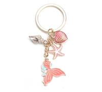 MUCOOS Cute and Charming Keychain, Elegant Pink Ocean Mermaid Style, Exquisite and Fashionable Female Keyring, Gift for Women