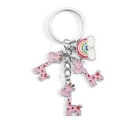 MUCOOS Cute Cartoon Giraffe Keychain, Purple, Represents Positive Rainbow Pendant, Gift for Friends, Keychain