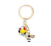 MUCOOS Cute Flower and Bee Keychain, Personalized Keychain, Women, Friends, Teachers, Loved Ones, Multicolored