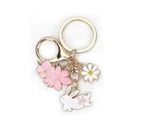 MUCOOS Cute Keychain, Bunny Keychain, Elegant Design, Cute Flower Keychain, Personalized Keychain, Daisy Keychain,Keyring Personalised,Funny Keyring,Novelty Keyrings,Car Keyring