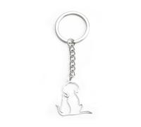 MUCOOS Cute Keyring, Cat and Dog Cartoon Outline Design, Couple Keychain, Express Love and Affection with Cute Design, Give to Family and Friends