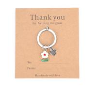 MUCOOS Cute Little Flower Keyring, Thank You Keyring,Exquisite Metal Keychains, With Thank You Card, Personalized Thank You Key chains, Thank You Gift for Friends, Thanks You Gift for Teachers