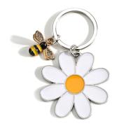 MUCOOS Daisy Bee Keychain,Elegant Keychain,Cute Keychain,Personalised Keyring,Bee Gifts for Women,Cute Gifts,Friendship Gifts for Women,Sister Gift