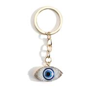 MUCOOS Devil's Eye Keychain, Lucky Charm for Protection, Backpack Accessories to Ward off Evil, Gift for Friends, Gift for Sisters, Eye Shape Made of Natural Gravel