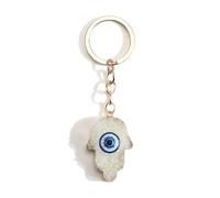 MUCOOS Devil's Eye Keychain, Made of Natural Gravel, Guardian Keyring, Lucky Charm, Ward off Evil, Gift for Friends, Gift for Sisters