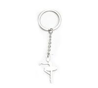 MUCOOS Elegant Keychain with Ballet Angel Pendant, Gift for Mom, Best Friend, Ballet Keyring Metal Silver