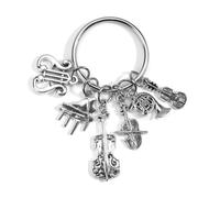 MUCOOS Exquisite Musical Keychain, Gift for Music Lovers, Band Party Gift, Silver Metal Design, Cute Mini Musical Instrument Pendant