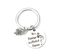 MUCOOS Flamingo Keychain, Lucky Clover Keychain Accessories,Inspirational Keychain,Key Chain for Women,Thank You Gifts for Women,Proud of You Gifts,Keyring with Flamingo Charm and Confidence Quote