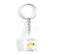 MUCOOS Keychain Transparent Bag Simulates Yellow Fish, Made of Resin, A Thoughtful Gift for Fish Lovers, Cute and Childlike Design Pendant