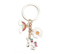 MUCOOS Keychain with Rainbow Pendant and Unicorn Pendant, Keyring,Personalized Gift for Women, Friends and Mom, Birthday Gift for Family