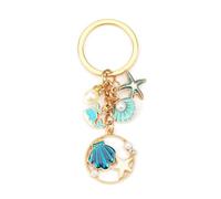 MUCOOS Keychain with Sea Shell,Key Ring Pendant with Sea Theme, Gift for Marine Life Lovers, Friendship Keychain for Friends, Key Chains Gift for Girlfriend, Cute and Beautiful