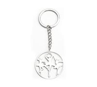 MUCOOS Keyring, Three Ballet Angels Design, Gift for Mom, Best Friend, Ballet Keychain Metal Round