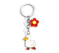 MUCOOS Little Duck Keychain, Keyrings for Women,Cute Duck and Flower Keychain Pendant, Gift for Women, Gift for Girlfriend, Gift for Daughter, Personalized Keychain, Friend Gift,Funny Keyring