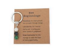MUCOOS New Beginning Keychain, Keyring Features Crystal Pendant Symbolizing Good Luck,New Beginning Card,Encouraging Gift for Colleagues,Back-to-School Gift for Classmates (color9)
